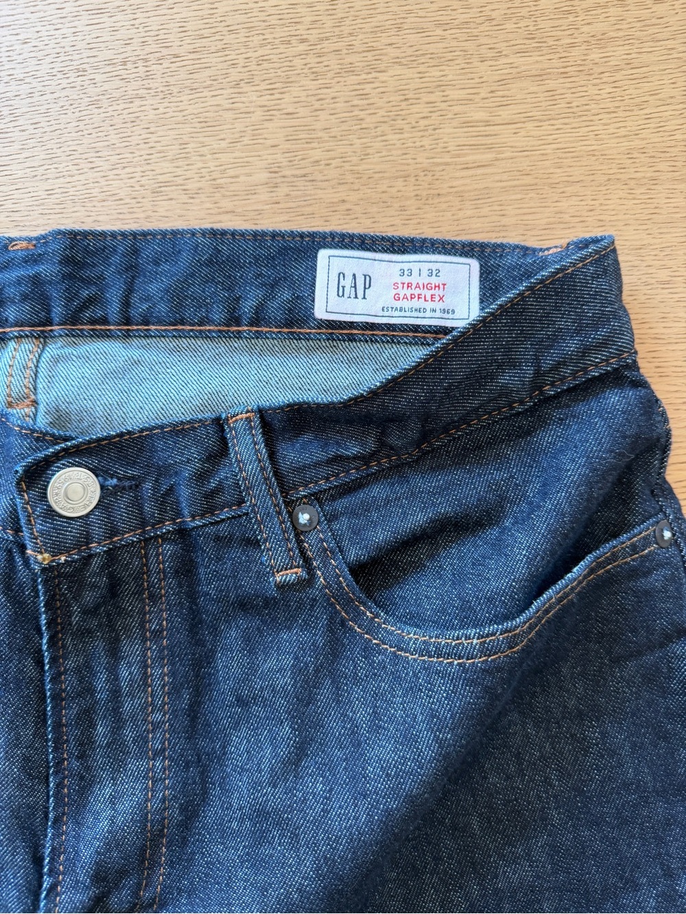 GAP Men's Straight Gapflex Jeans in Dark Blue Indigo